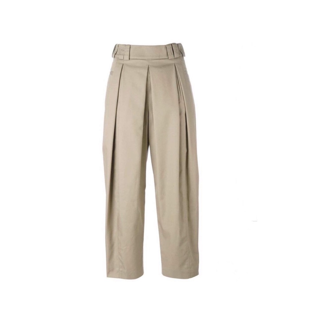 Khaki Alexander Wang High-Rise Straight Trousers